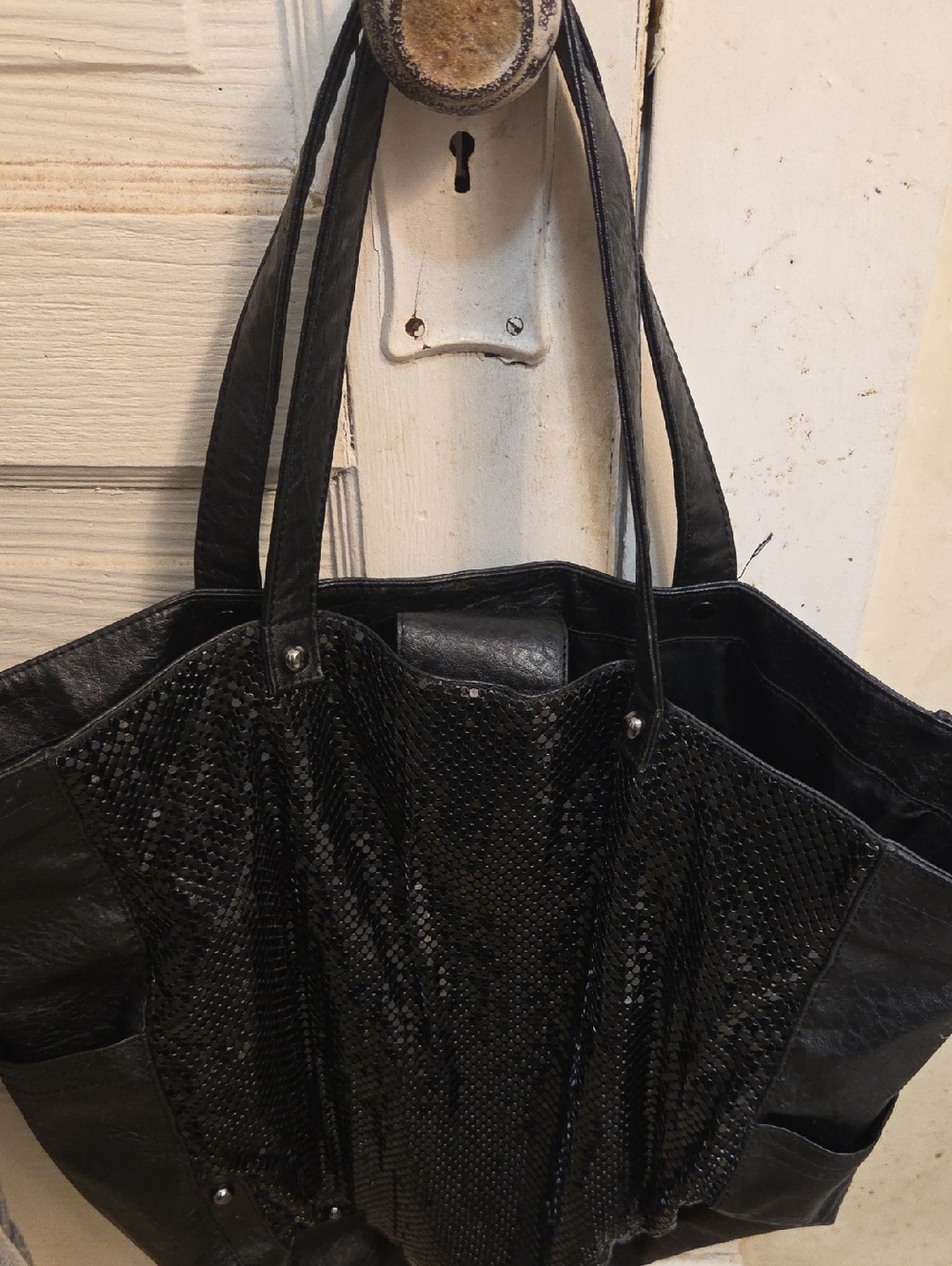 Stella & Max Black Sequin Panel Tote
